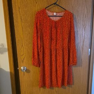Old Navy Red Long Sleeve Dress NWOT